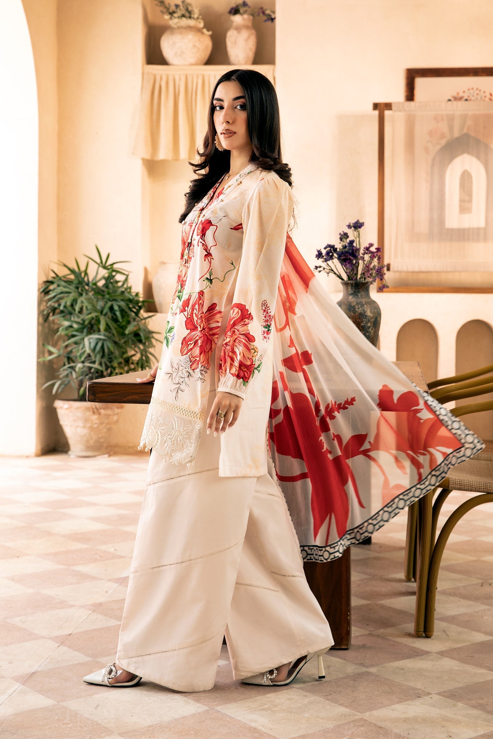 Maria B | Eid Basic Lawn | MB-CUS25-907B by Maria B - Designer Dress - Type: Ladies Clothes - Available at Libayah - 100% Original