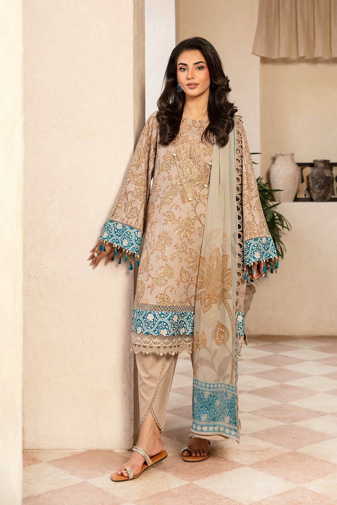 Maria B | Eid Basic Lawn | MB-CUS25-909B by Maria B - Designer Dress - Type: Ladies Clothes - Available at Libayah - 100% Original