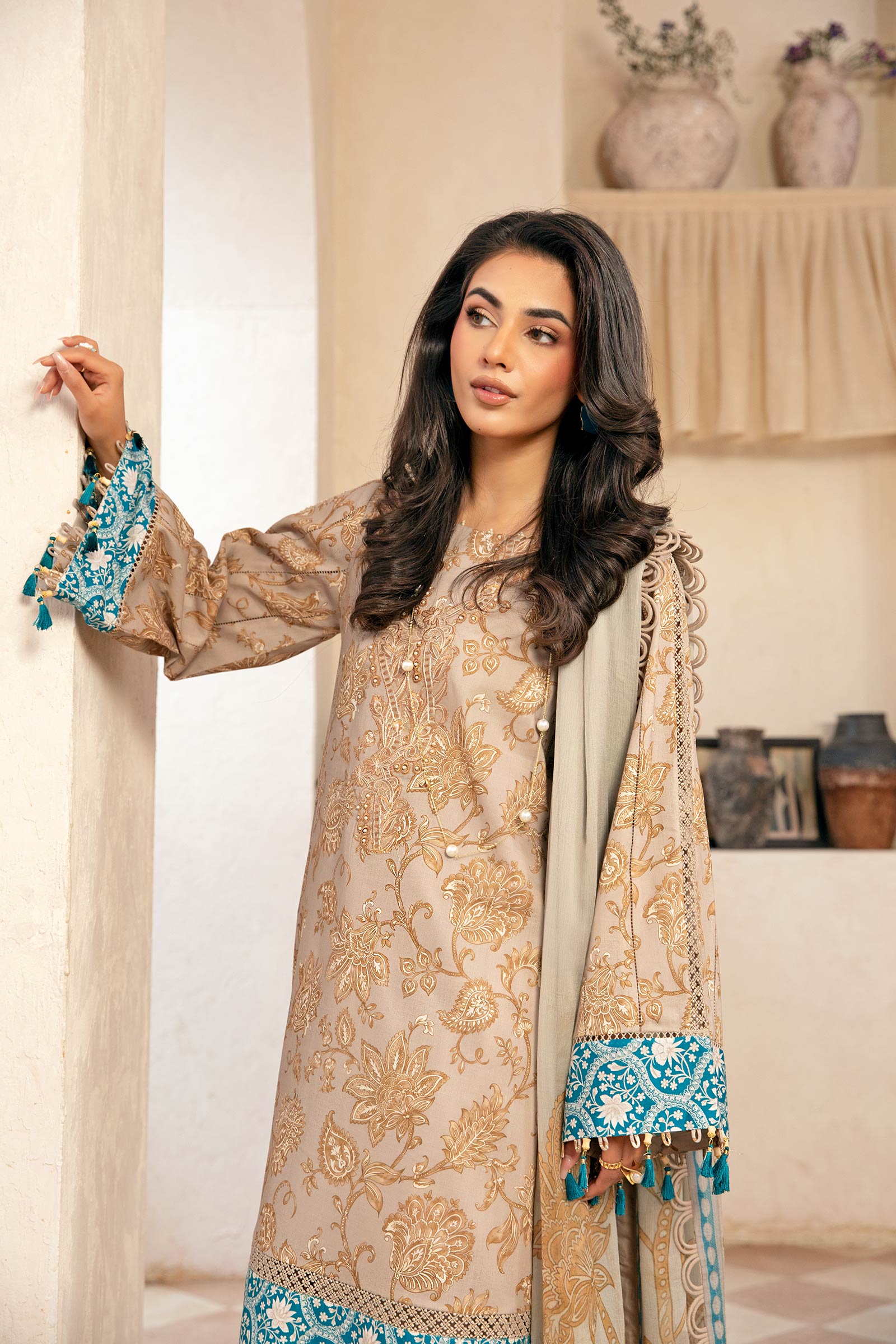 Maria B | Eid Basic Lawn | MB-CUS25-909B by Maria B - Designer Dress - Type: Ladies Clothes - Available at Libayah - 100% Original