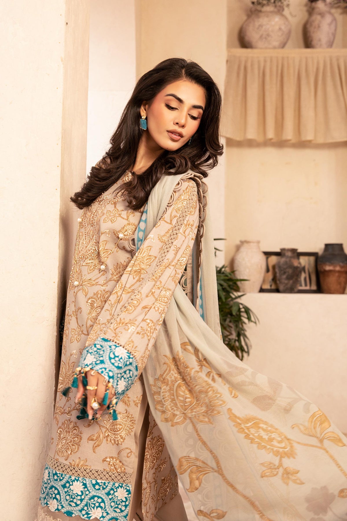 Maria B | Eid Basic Lawn | MB-CUS25-909B by Maria B - Designer Dress - Type: Ladies Clothes - Available at Libayah - 100% Original