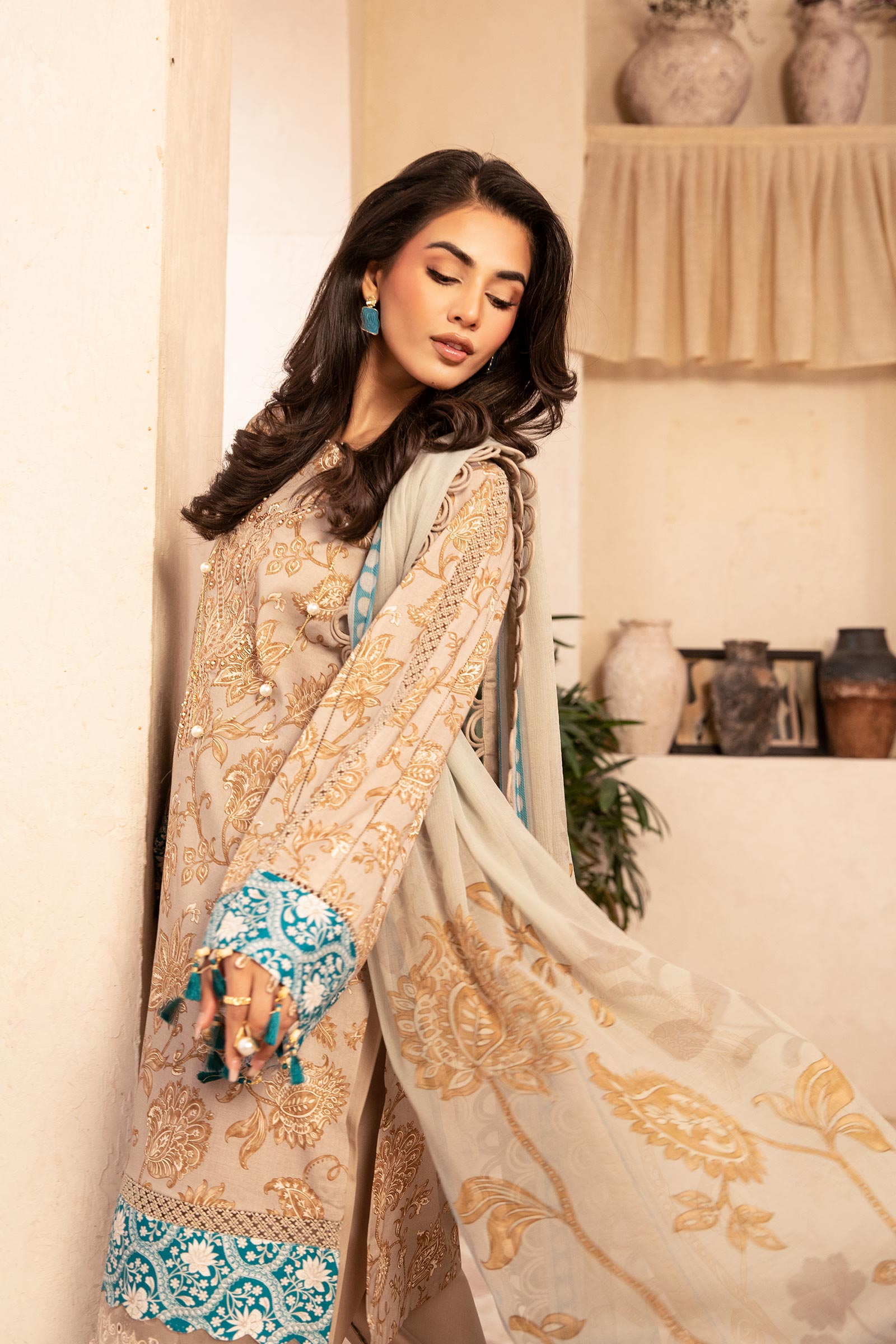 Maria B | Eid Basic Lawn | MB-CUS25-909B by Maria B - Designer Dress - Type: Ladies Clothes - Available at Libayah - 100% Original