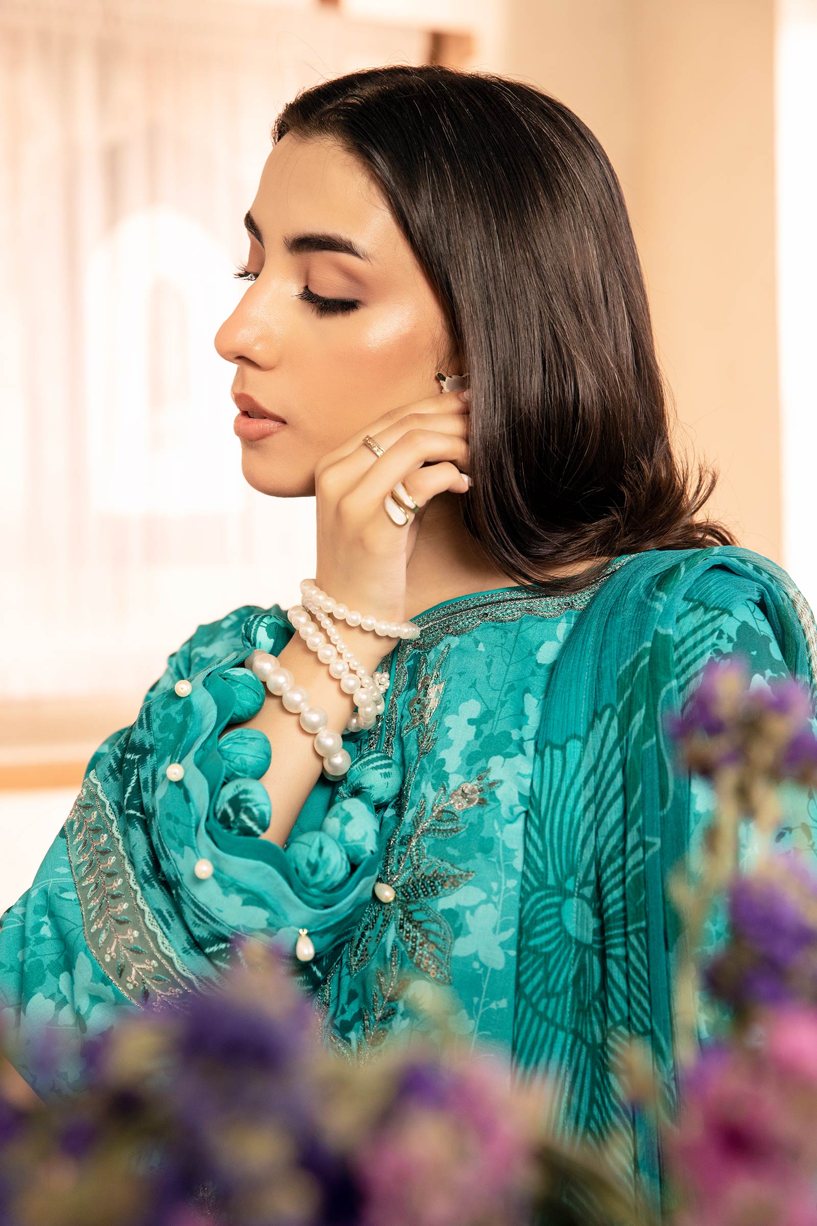 Maria B | Eid Basic Lawn | MB-CUS25-910A by Maria B - Designer Dress - Type: Ladies Clothes - Available at Libayah - 100% Original