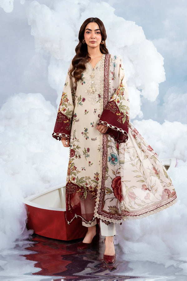 Maria B | M Basics Dreamscape Eid Lawn | MB-CUSV14-01A by Maria B - Designer Dress  - Type : Ladies Clothes - Available at Libayah - 100% Original 
