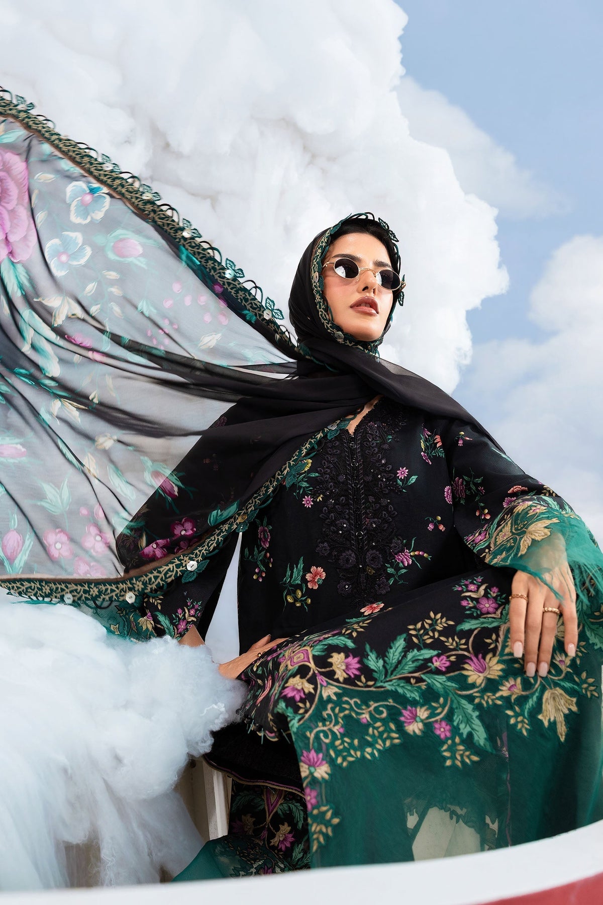 Maria B | M Basics Dreamscape Eid Lawn | MB-CUSV14-01B by Maria B - Designer Dress  - Type : Ladies Clothes - Available at Libayah - 100% Original 