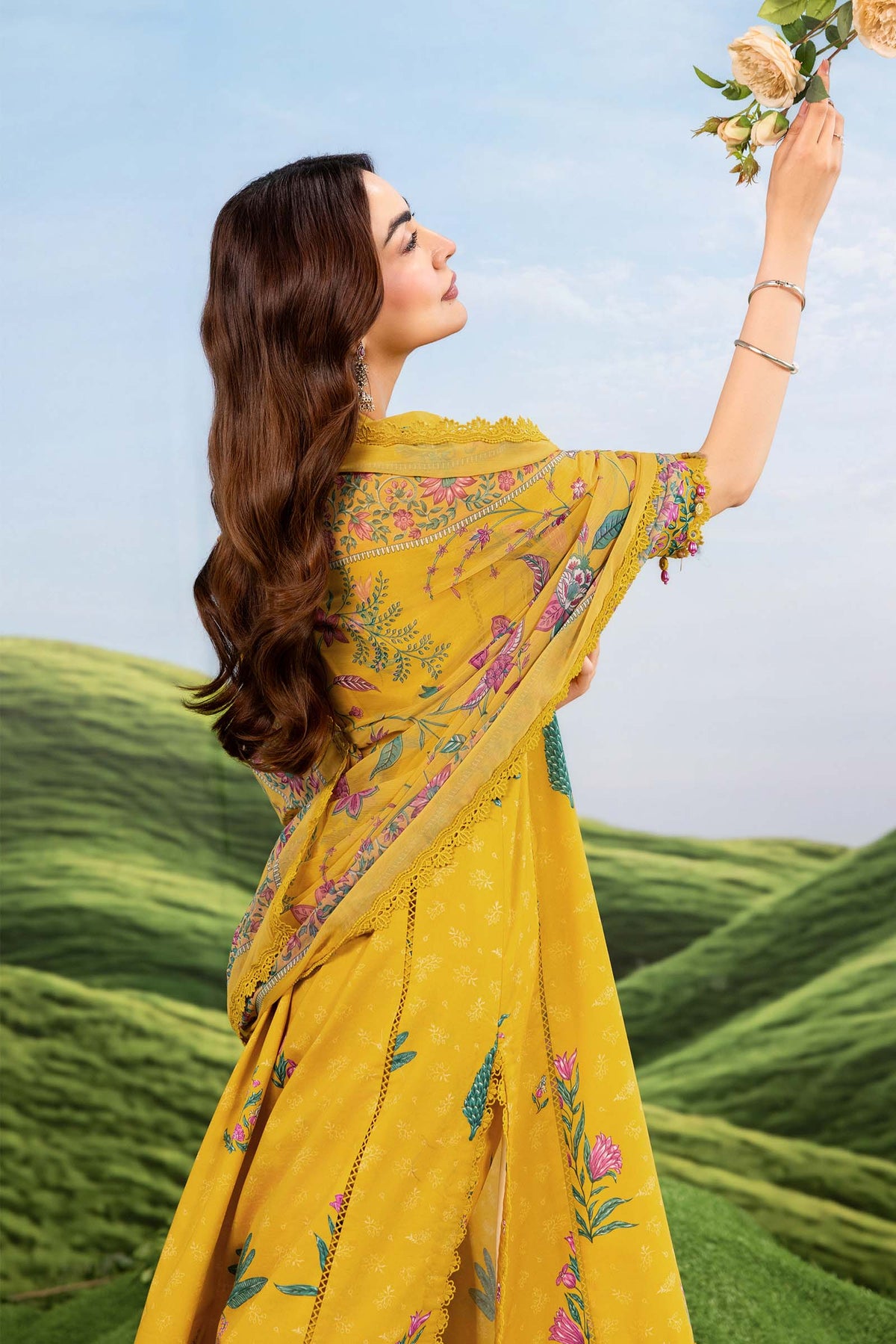 Maria B | M Basics Dreamscape Eid Lawn | MB-CUSV14-03A by Maria B - Designer Dress  - Type : Ladies Clothes - Available at Libayah - 100% Original 