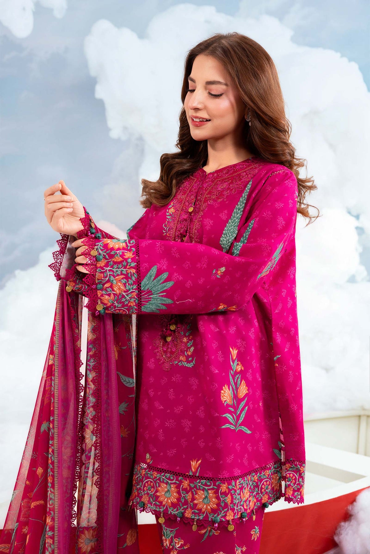 Maria B | M Basics Dreamscape Eid Lawn | MB-CUSV14-03B by Maria B - Designer Dress  - Type : Ladies Clothes - Available at Libayah - 100% Original 