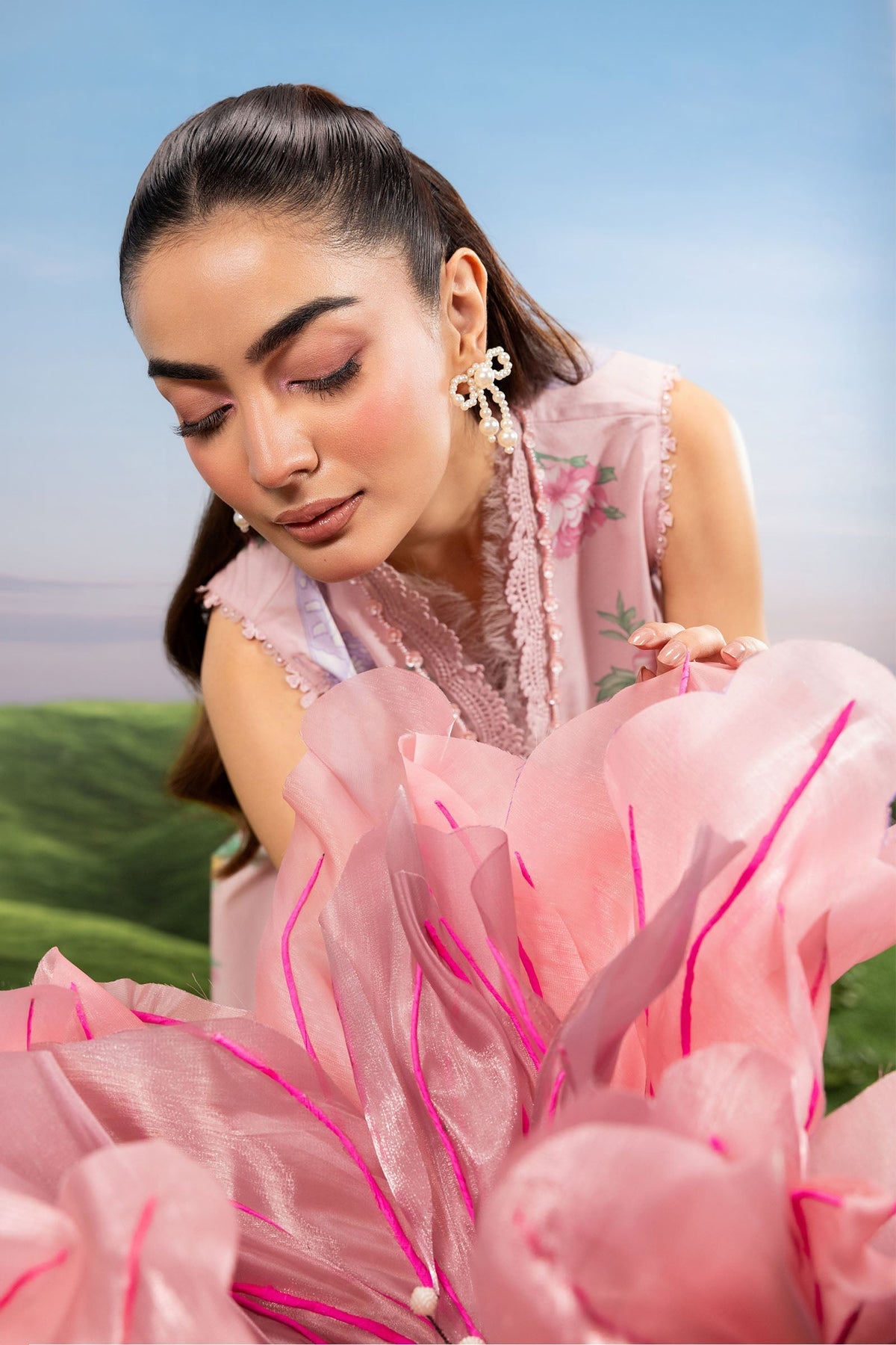 Maria B | M Basics Dreamscape Eid Lawn | MB-CUSV14-04A by Maria B - Designer Dress  - Type : Ladies Clothes - Available at Libayah - 100% Original 