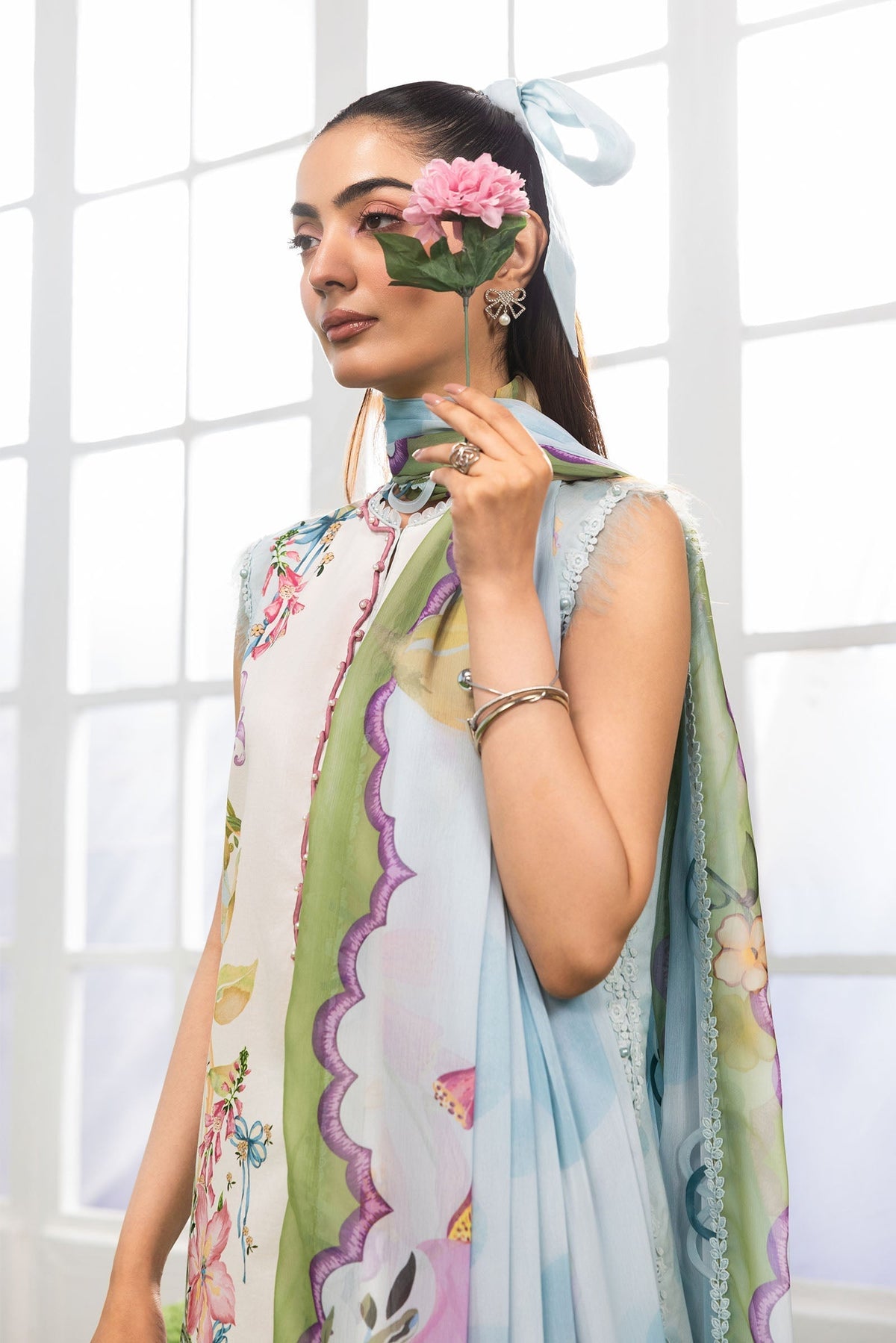 Maria B | M Basics Dreamscape Eid Lawn | MB-CUSV14-06A by Maria B - Designer Dress  - Type : Ladies Clothes - Available at Libayah - 100% Original 