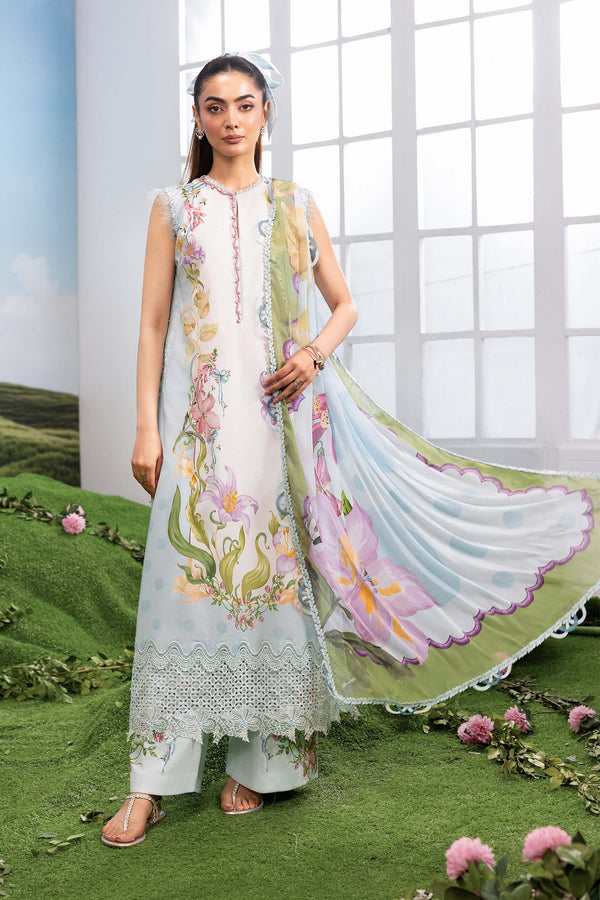Maria B | M Basics Dreamscape Eid Lawn | MB-CUSV14-06A by Maria B - Designer Dress  - Type : Ladies Clothes - Available at Libayah - 100% Original 
