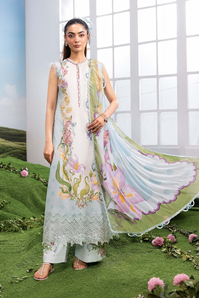 Maria B | M Basics Dreamscape Eid Lawn | MB-CUSV14-06A by Maria B - Designer Dress  - Type : Ladies Clothes - Available at Libayah - 100% Original 