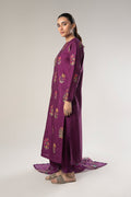 Maria B | Basics RTW | 3 Pc Embroidered Raw Silk Suit | MB-WF24-47 by Maria B - Designer Dress - Type: Ladies Clothes - Available at Libayah - 100% Original