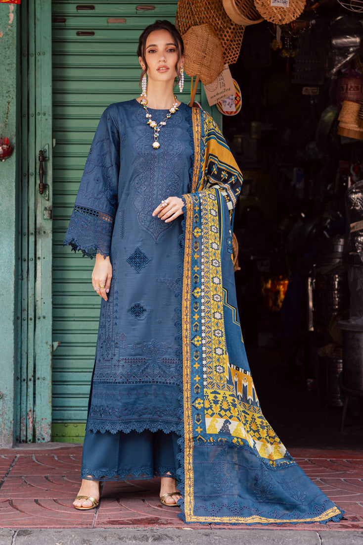 Marjjan | Carnation Lawn | MBL-13 A (TEAL BLUE) by Marjjan - Designer Dress - Type: Ladies Clothes - Available at Libayah - 100% Original
