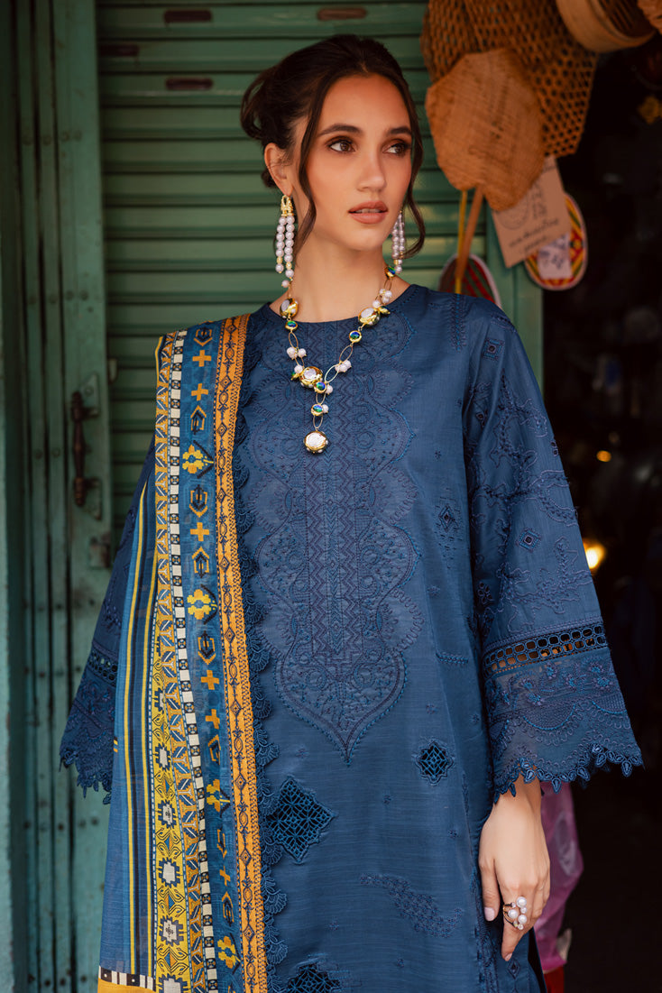 Marjjan | Carnation Lawn | MBL-13 A (TEAL BLUE) by Marjjan - Designer Dress - Type: Ladies Clothes - Available at Libayah - 100% Original