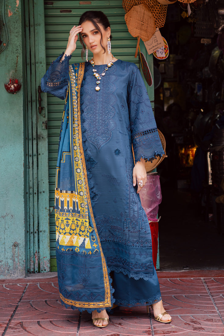 Marjjan | Carnation Lawn | MBL-13 A (TEAL BLUE) by Marjjan - Designer Dress - Type: Ladies Clothes - Available at Libayah - 100% Original