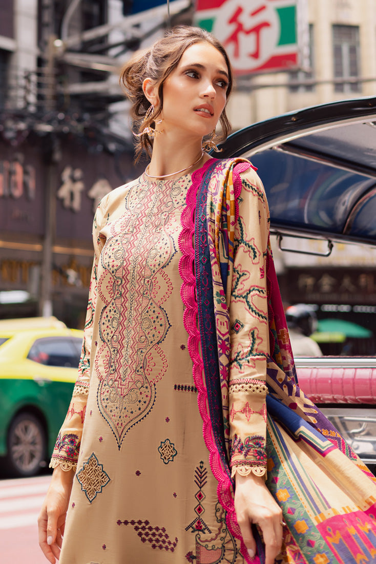 Marjjan | Carnation Lawn | MBL-13 B (BEIGE) by Marjjan - Designer Dress - Type: Ladies Clothes - Available at Libayah - 100% Original