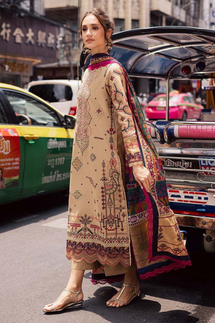 Marjjan | Carnation Lawn | MBL-13 B (BEIGE) by Marjjan - Designer Dress - Type: Ladies Clothes - Available at Libayah - 100% Original