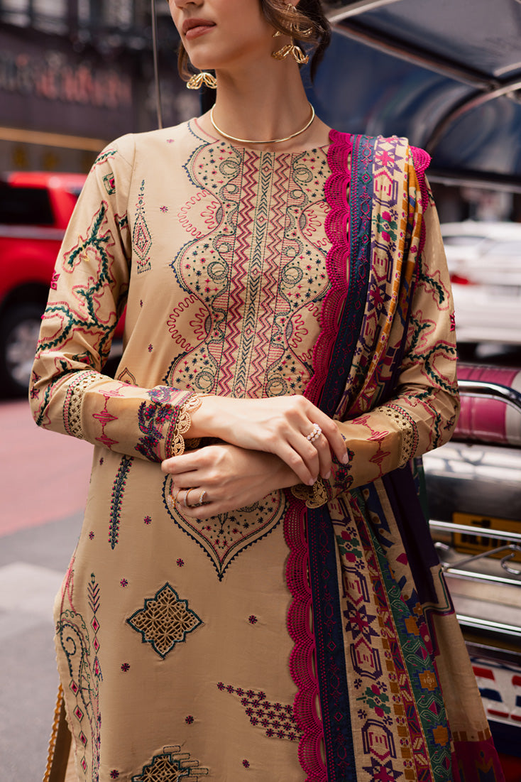 Marjjan | Carnation Lawn | MBL-13 B (BEIGE) by Marjjan - Designer Dress - Type: Ladies Clothes - Available at Libayah - 100% Original