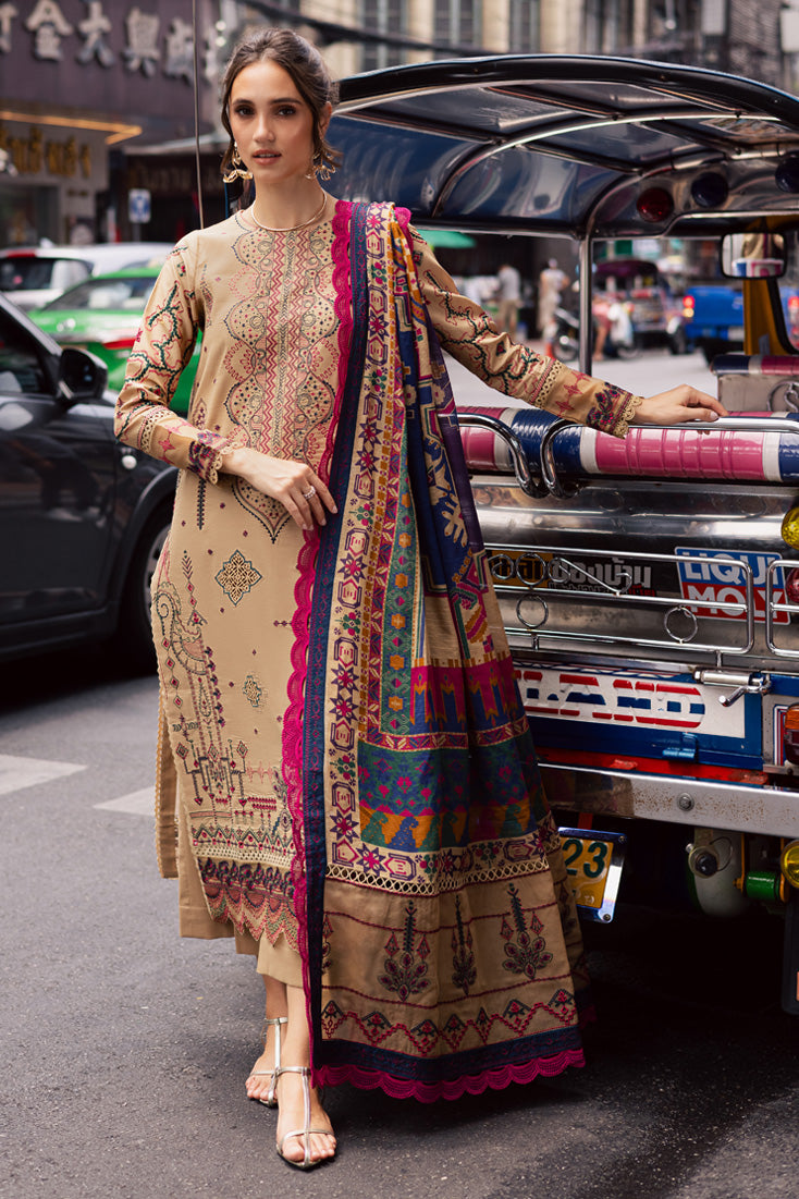 Marjjan | Carnation Lawn | MBL-13 B (BEIGE) by Marjjan - Designer Dress - Type: Ladies Clothes - Available at Libayah - 100% Original