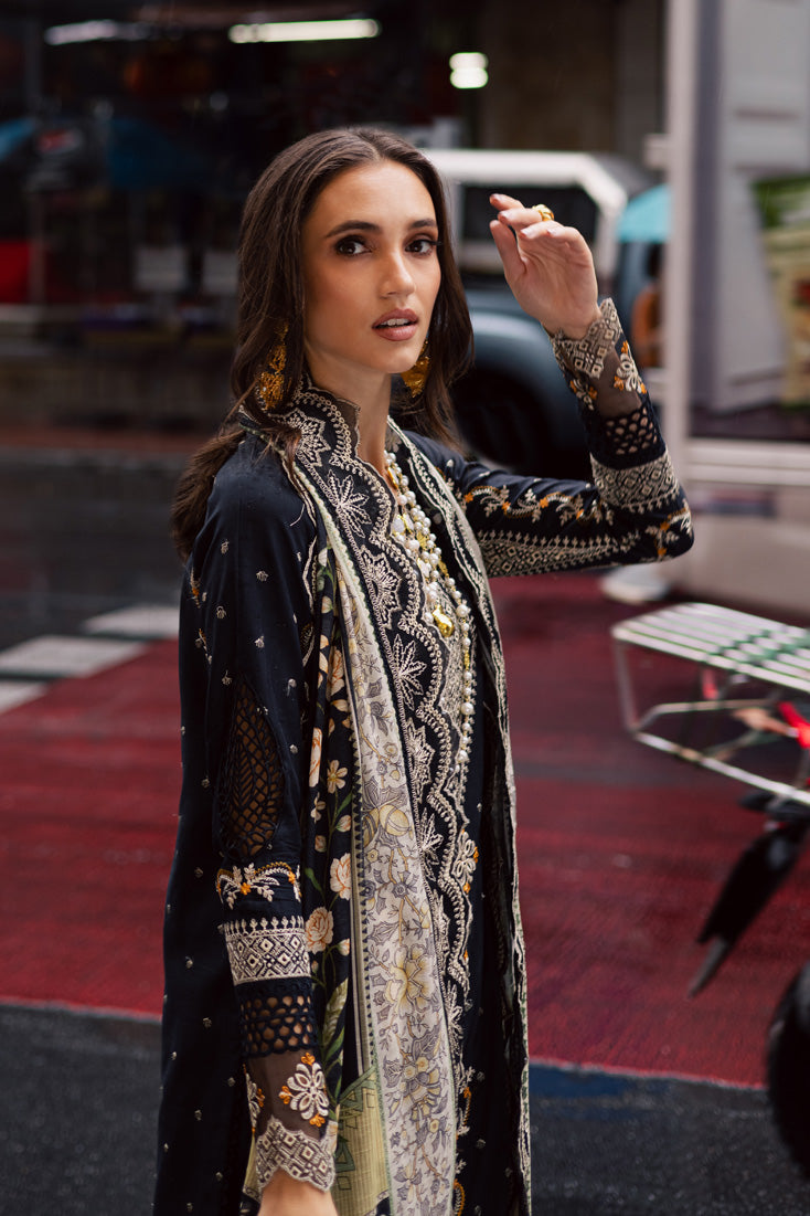 Marjjan | Carnation Lawn | MBL-14 A (BLACK) by Marjjan - Designer Dress - Type: Ladies Clothes - Available at Libayah - 100% Original