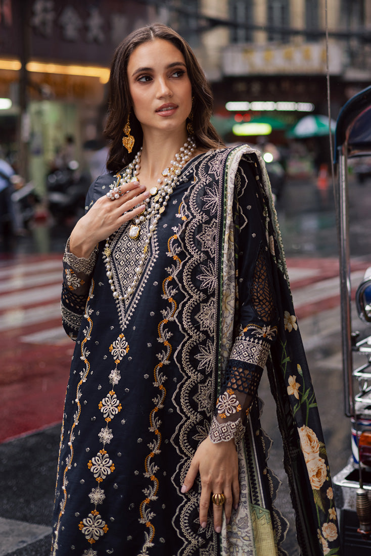 Marjjan | Carnation Lawn | MBL-14 A (BLACK) by Marjjan - Designer Dress - Type: Ladies Clothes - Available at Libayah - 100% Original
