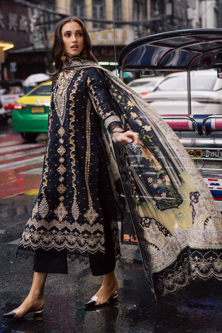 Marjjan | Carnation Lawn | MBL-14 A (BLACK) by Marjjan - Designer Dress - Type: Ladies Clothes - Available at Libayah - 100% Original