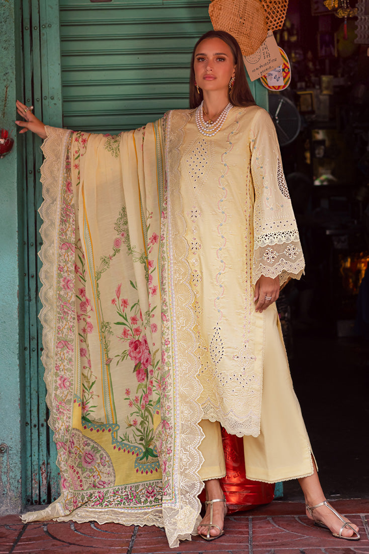 Marjjan | Carnation Lawn | MBL-14 B (LIME YELLOW) by Marjjan - Designer Dress - Type: Ladies Clothes - Available at Libayah - 100% Original