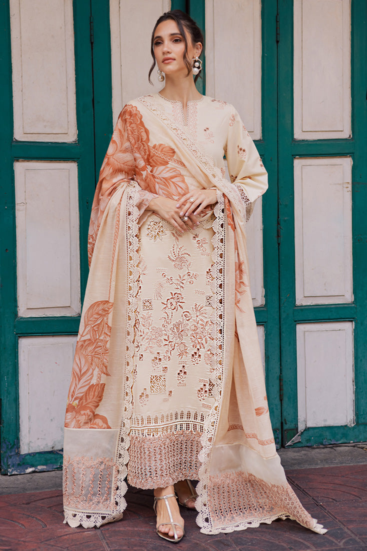 Marjjan | Carnation Lawn | MBL-16 A (ALMOND SKIN) by Marjjan - Designer Dress - Type: Ladies Clothes - Available at Libayah - 100% Original