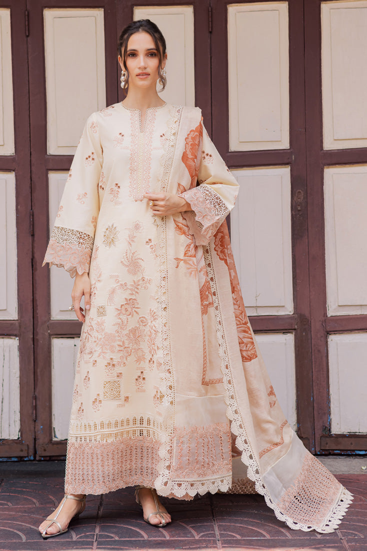 Marjjan | Carnation Lawn | MBL-16 A (ALMOND SKIN) by Marjjan - Designer Dress - Type: Ladies Clothes - Available at Libayah - 100% Original