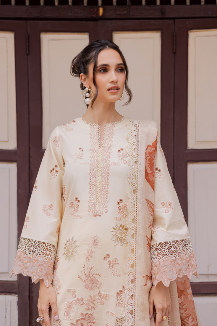 Marjjan | Carnation Lawn | MBL-16 A (ALMOND SKIN) by Marjjan - Designer Dress - Type: Ladies Clothes - Available at Libayah - 100% Original