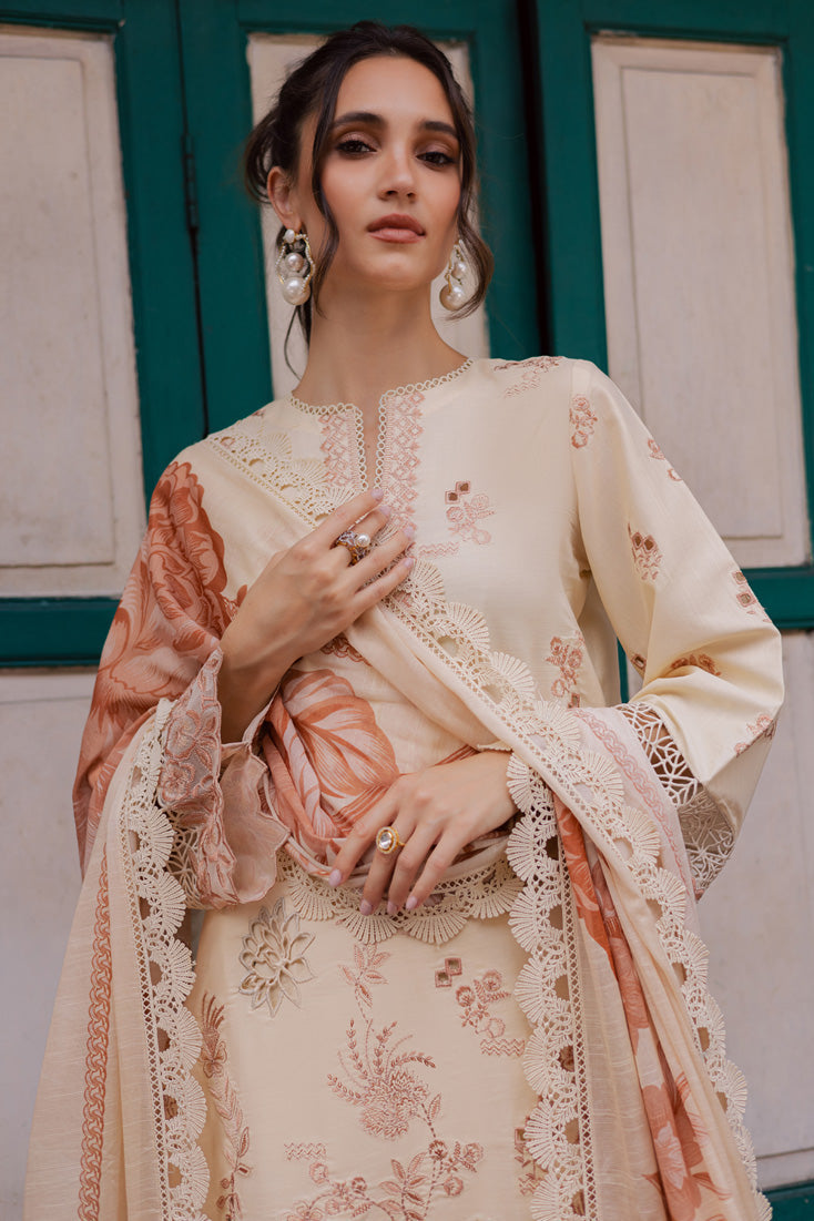 Marjjan | Carnation Lawn | MBL-16 A (ALMOND SKIN) by Marjjan - Designer Dress - Type: Ladies Clothes - Available at Libayah - 100% Original