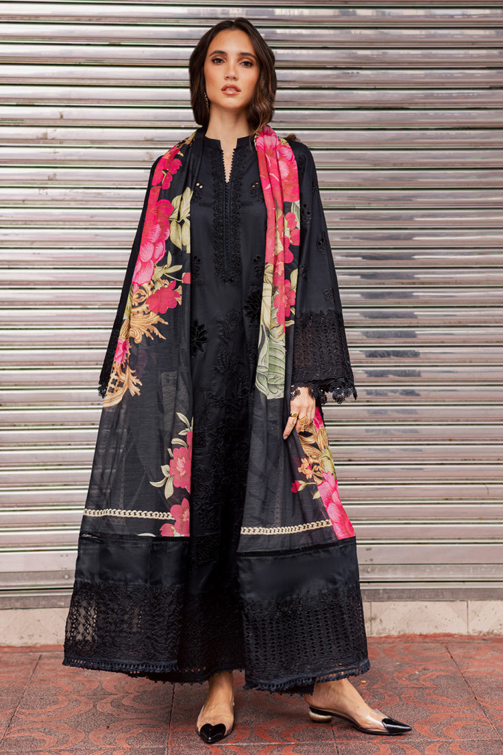 Marjjan | Carnation Lawn | MBL-16 B (BLACK) by Marjjan - Designer Dress - Type: Ladies Clothes - Available at Libayah - 100% Original