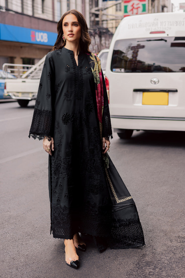 Marjjan | Carnation Lawn | MBL-16 B (BLACK) by Marjjan - Designer Dress - Type: Ladies Clothes - Available at Libayah - 100% Original