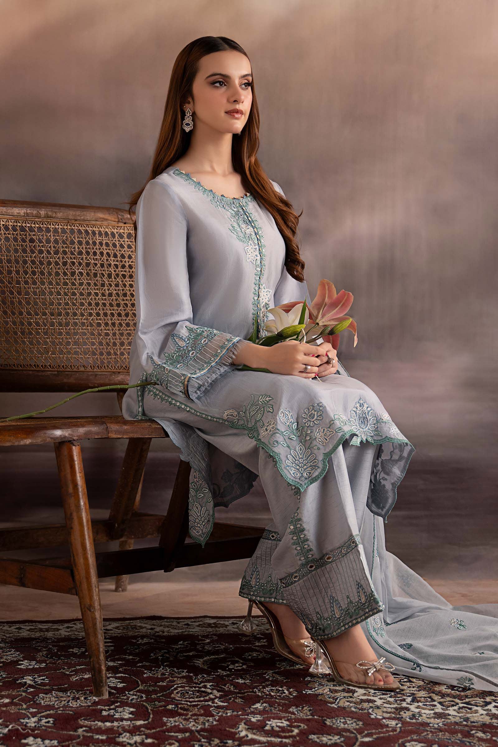 Maria B | Pre fall Dresses |  MBS-W25-07 L by Maria B - Designer Dress  - Type : Ladies Clothes - Available at Libayah - 100% Original 