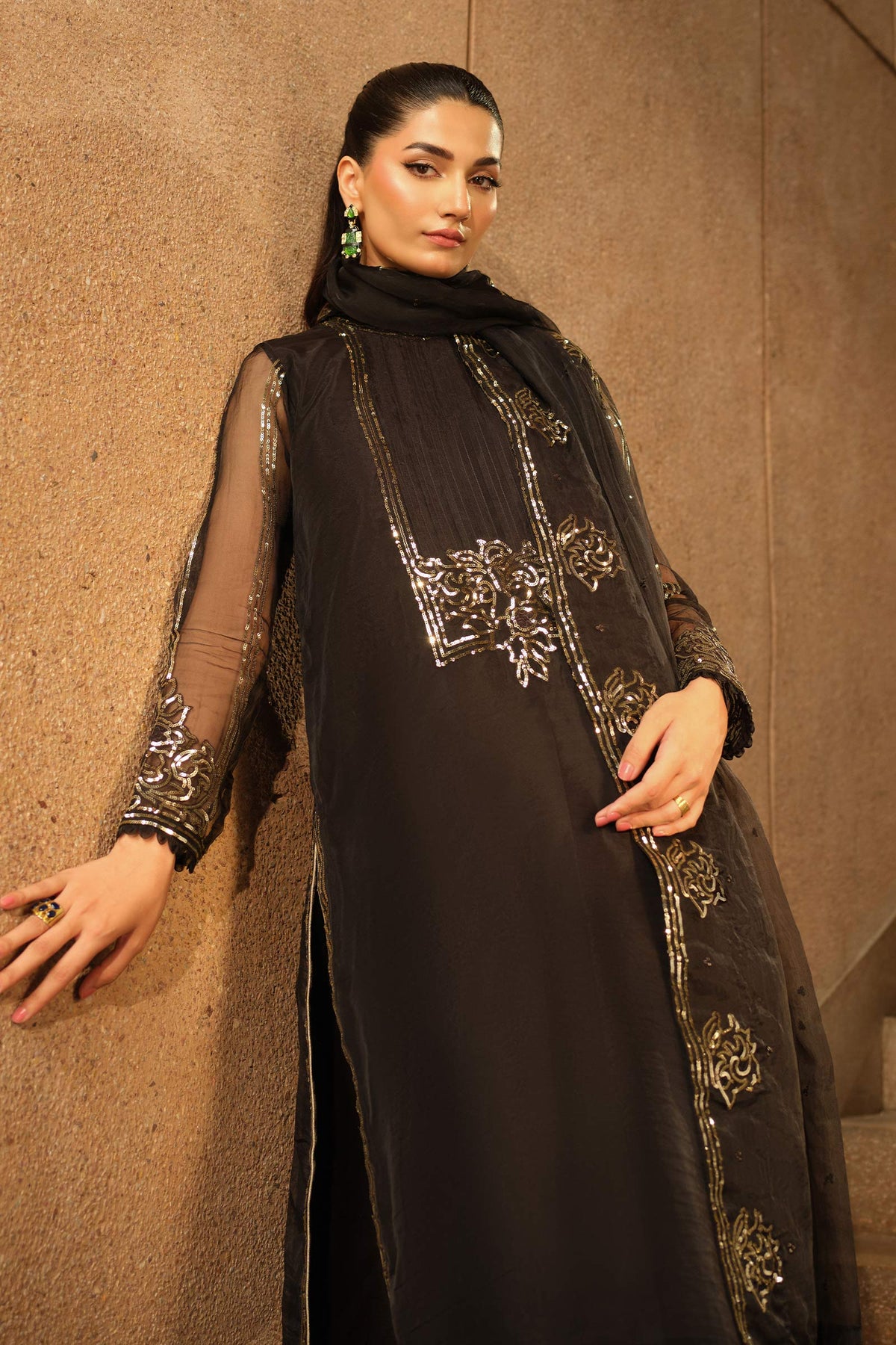Maria B | Pre fall Dresses | MBS-W25-10 BL by Maria B - Designer Dress  - Type : Ladies Clothes - Available at Libayah - 100% Original 