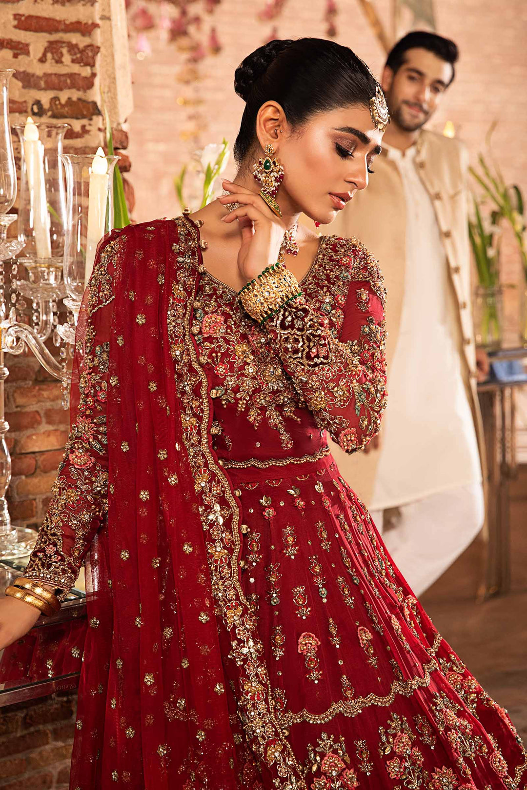 Maria B | Bridal Couture | Roza by Maria B - Designer Dress - Type: Ladies Clothes - Available at Libayah - 100% Original