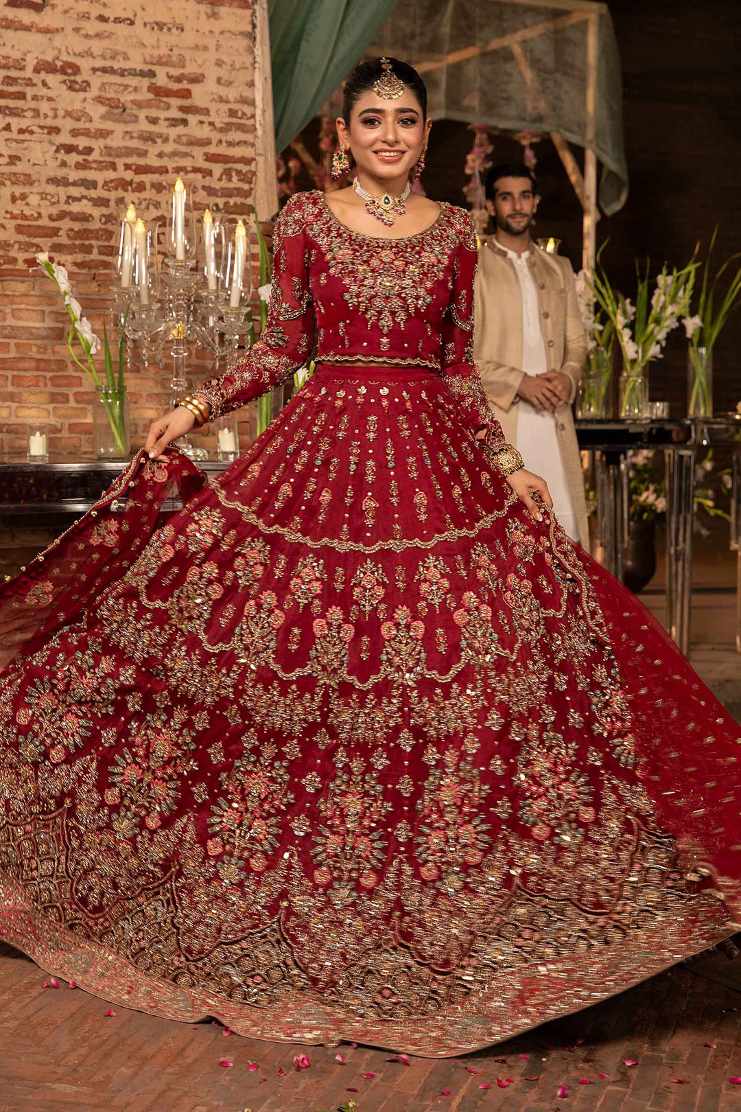 Maria B | Bridal Couture | Roza by Maria B - Designer Dress - Type: Ladies Clothes - Available at Libayah - 100% Original