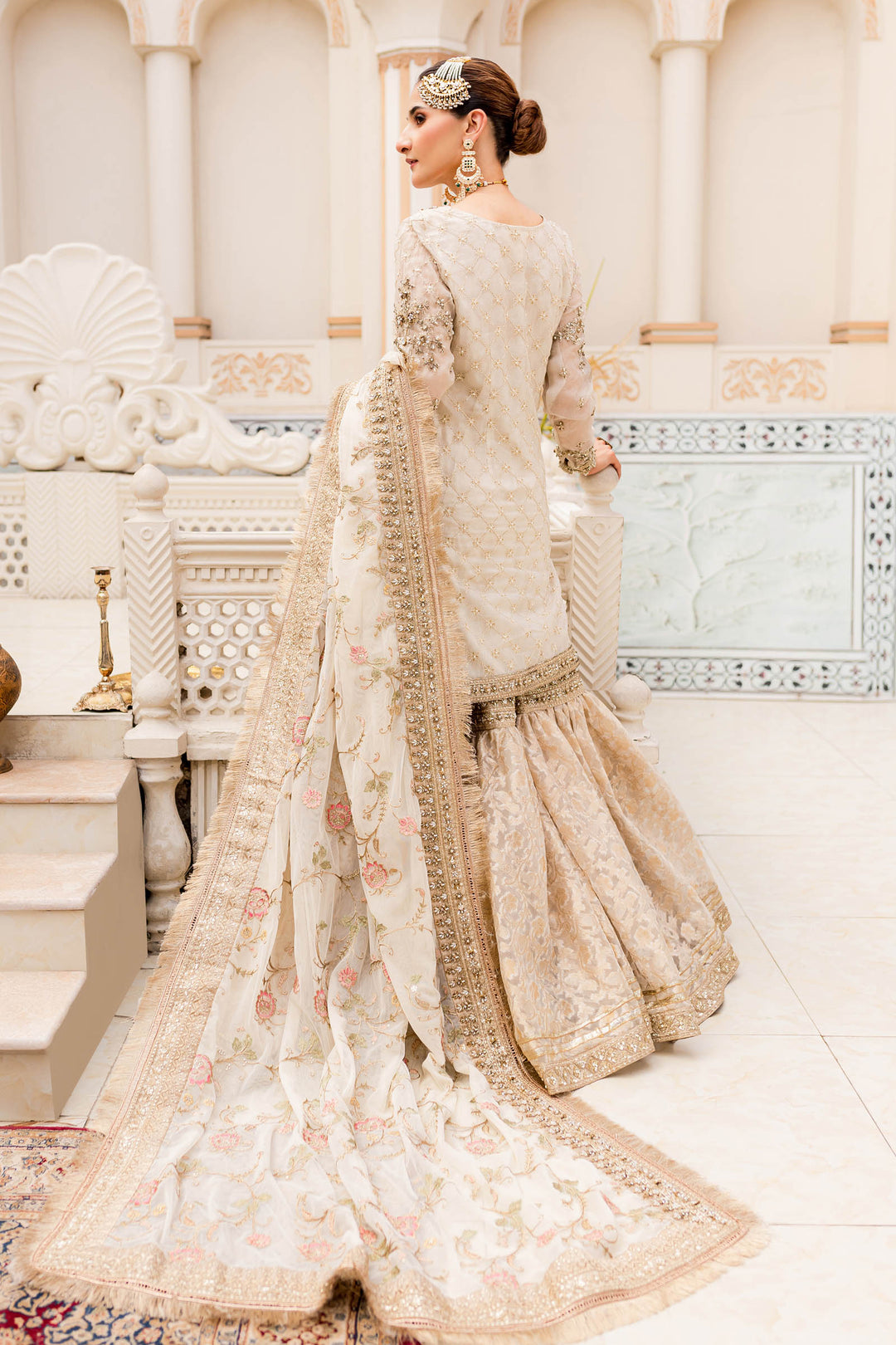 Maria B | Bridal Couture | Ivory Gold MC-906 by Maria B - Designer Dress - Type: Ladies Clothes - Available at Libayah - 100% Original