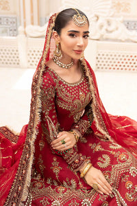 Maria B | Bridal Couture | Deep Red MC-907 by Maria B - Designer Dress - Type: Ladies Clothes - Available at Libayah - 100% Original