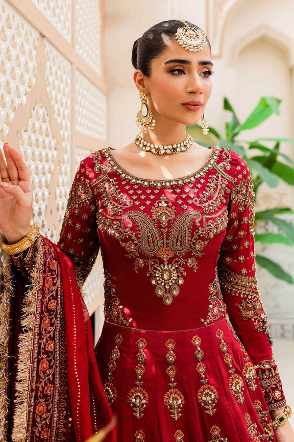Maria B | Bridal Couture | Deep Red MC-907 by Maria B - Designer Dress - Type: Ladies Clothes - Available at Libayah - 100% Original