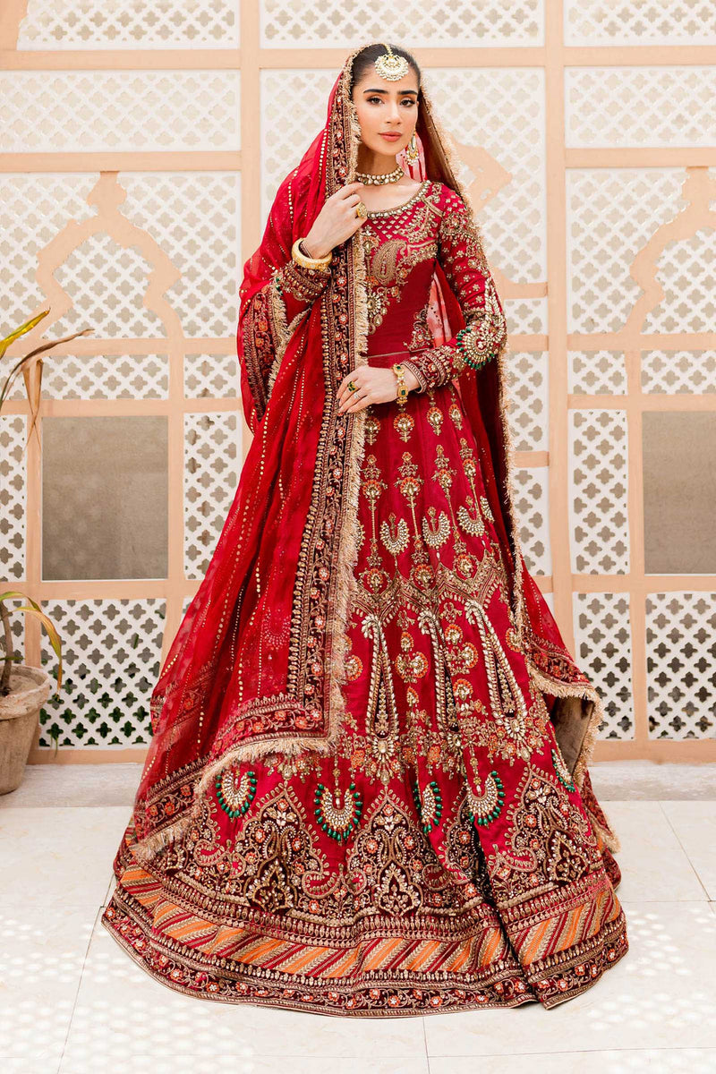 Maria B | Bridal Couture | Deep Red MC-907 by Maria B - Designer Dress - Type: Ladies Clothes - Available at Libayah - 100% Original