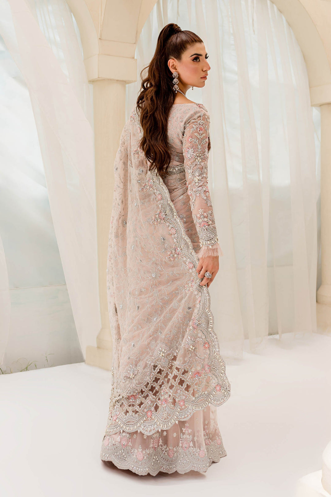 Maria B | Bridal Couture | Pale Pink MC-909 by Maria B - Designer Dress - Type: Ladies Clothes - Available at Libayah - 100% Original
