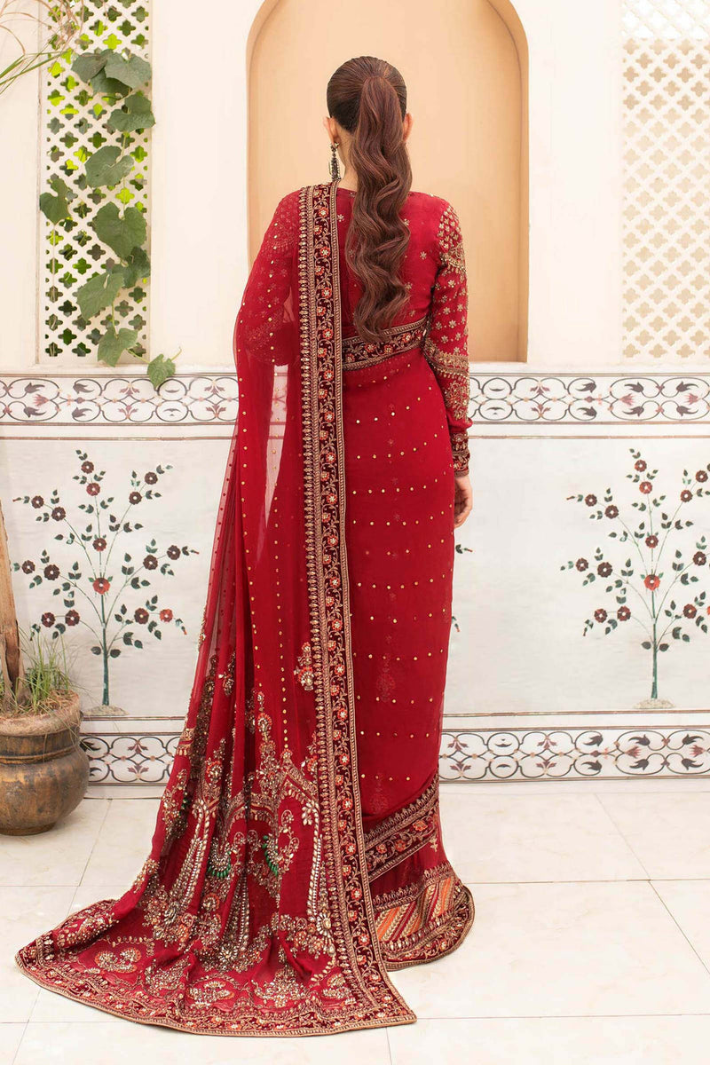 Maria B | Bridal Couture | Deep Red MC-910 by Maria B - Designer Dress - Type: Ladies Clothes - Available at Libayah - 100% Original
