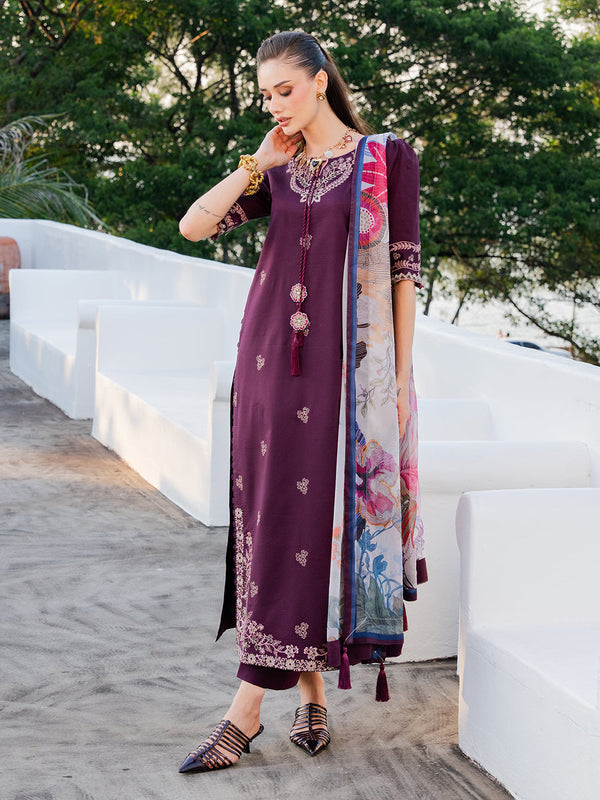 Izel | Dareen Luxury Lawn 26 | Meerab by Izel - Designer Dress - Type : Luxury Dress - Available at Libayah - 100% Original