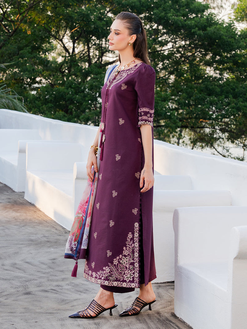 Izel | Dareen Luxury Lawn 26 | Meerab by Izel - Designer Dress - Type : Luxury Dress - Available at Libayah - 100% Original