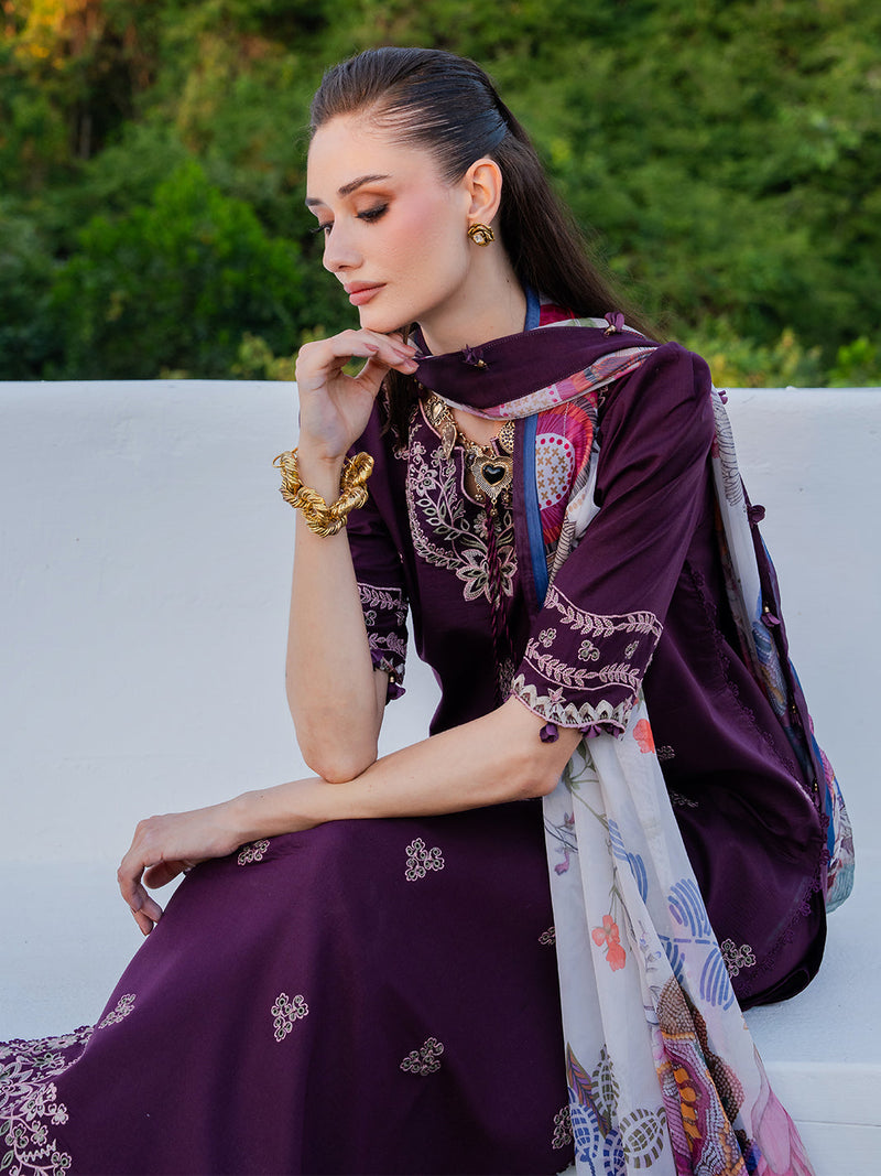Izel | Dareen Luxury Lawn 26 | Meerab by Izel - Designer Dress - Type : Luxury Dress - Available at Libayah - 100% Original