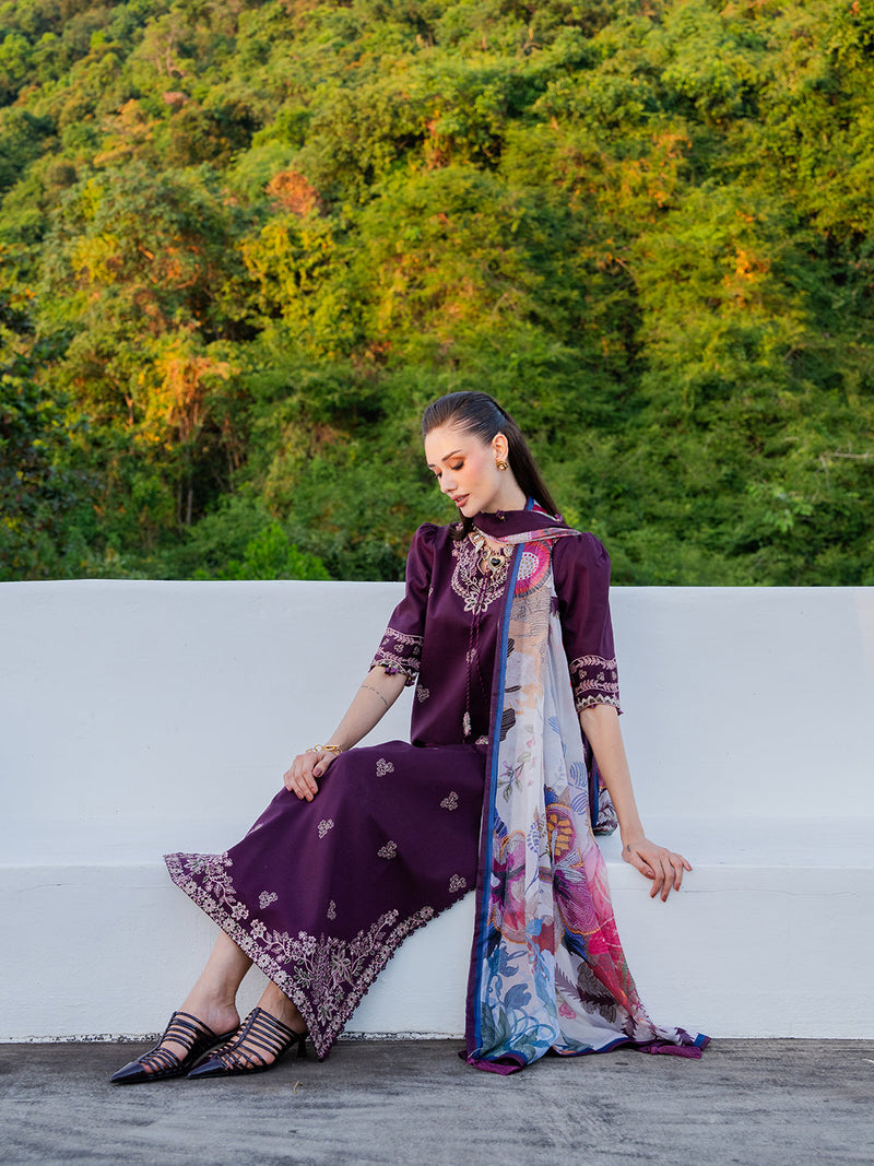 Izel | Dareen Luxury Lawn 26 | Meerab by Izel - Designer Dress - Type : Luxury Dress - Available at Libayah - 100% Original