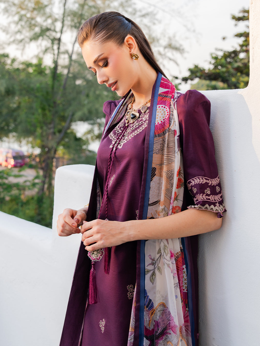 Izel | Dareen Luxury Lawn 26 | Meerab by Izel - Designer Dress - Type : Luxury Dress - Available at Libayah - 100% Original