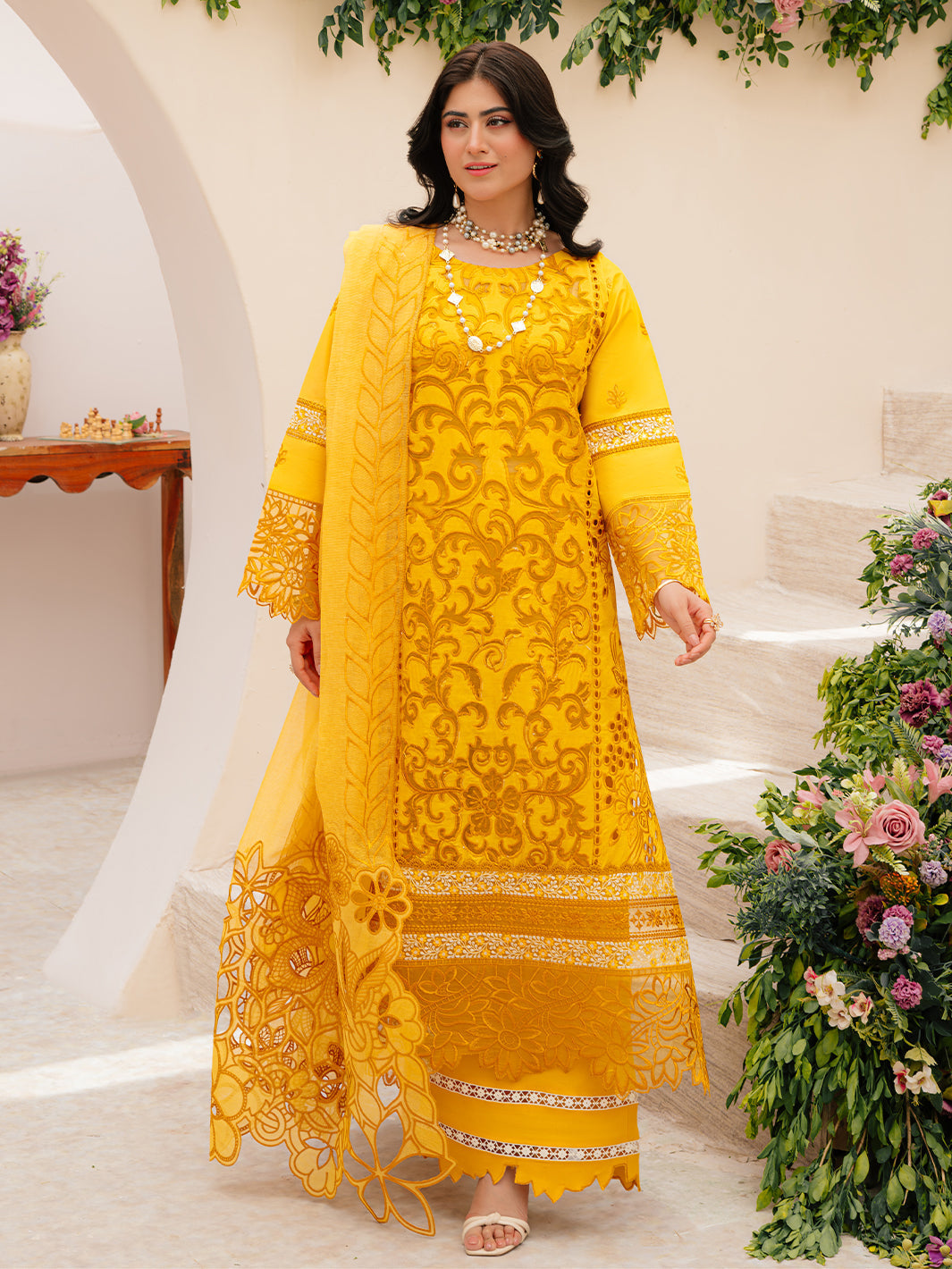 Mahnur | Allenura Luxury Lawn 24 | MERIDIAN by Mahnur - Designer Dress - Type: Ladies Clothes - Available at Libayah - 100% Original