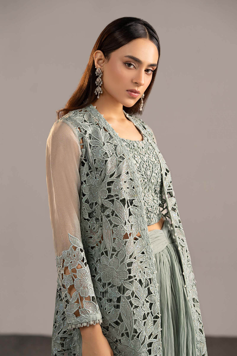 Maria B | Luxury Formals | MGL-EF26-01-Ice Blue by Maria B - Designer Dress  - Type : Ladies Clothes - Available at Libayah - 100% Original 