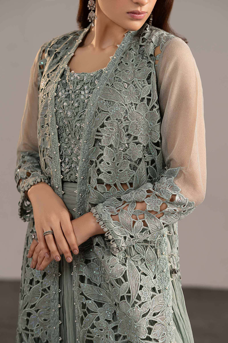 Maria B | Luxury Formals | MGL-EF26-01-Ice Blue by Maria B - Designer Dress  - Type : Ladies Clothes - Available at Libayah - 100% Original 